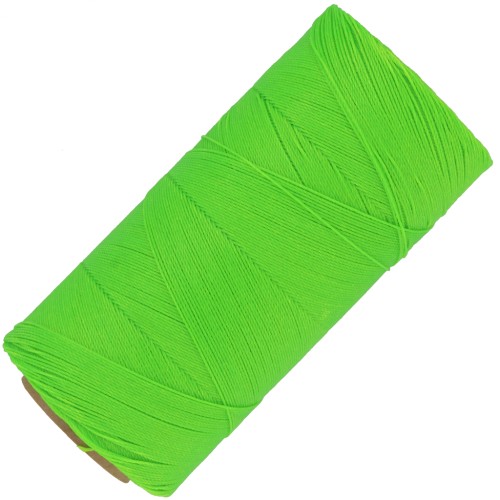 Bobina de hilo encerado Linhasita para micro macramé 0,35 mm - Verde Fluo (329) x448m