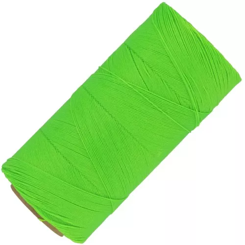 Bobina de hilo encerado Linhasita para micro macramé 0,35 mm - Verde Fluo (329) x448m