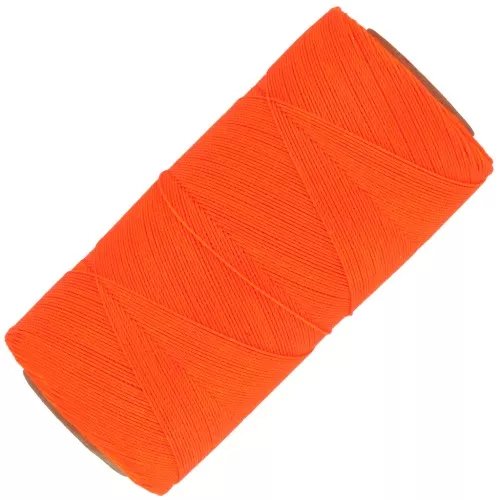 Bobina de hilo encerado Linhasita para micro macramé 0,35 mm - Naranja fluorescente (393) x448m