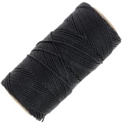 Bobina de hilo encerado Linhasita para micro macramé 1.5 mm - Black (PRETO) x116m