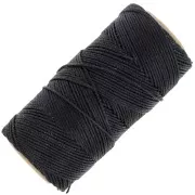 Bobina de hilo encerado Linhasita para micro macramé 1.5 mm - Black (PRETO) x116m