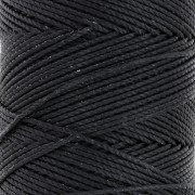 Bobina de hilo encerado Linhasita para micro macramé 1.5 mm - Black (PRETO) x116m