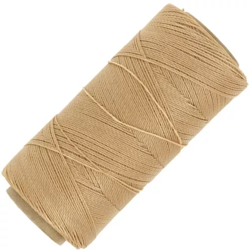 Bobina de hilo encerado Linhasita para micro macramé 0.5 mm - Golden Beige x335m