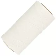 Bobina de hilo encerado Linhasita para micro macramé 0,5 mm - Luz Negra blanco metalizado