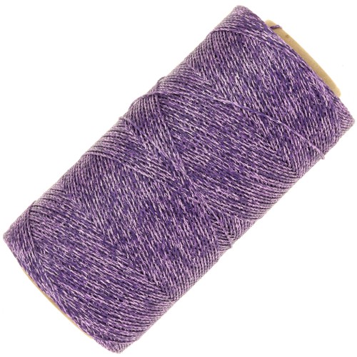 Bobina de hilo encerado Linhasita para micro macramé 0,5mm - Violeta metalizado (Purpura)