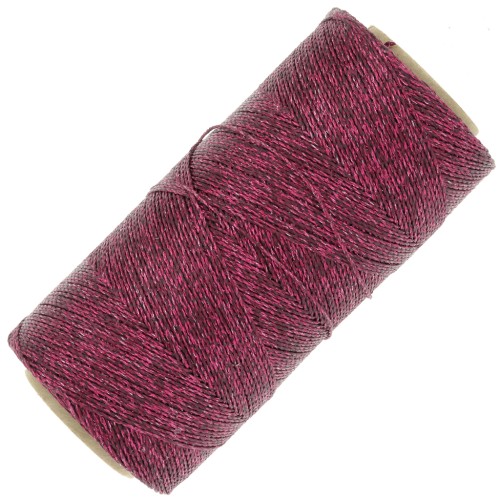 Bobina de hilo encerado Linhasita para micro macramé 0.5mm Rosa oscuro metalizado (Rosa)