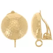 Pendientes de clip con motivo de serpiente 14 mm anilla abierta - Dorado con oro fino x2