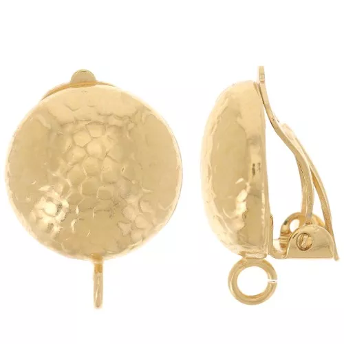 Pendientes de clip con motivo de serpiente 14 mm anilla abierta - Dorado con oro fino x2