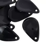 Lentejuelas de pétalo de flor curvada de 24,5 mm en acrílico - Negro x6