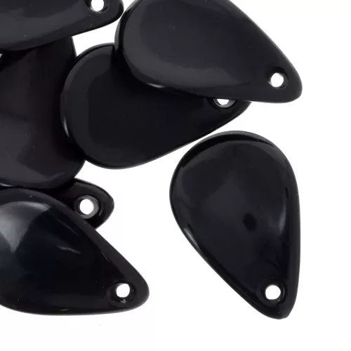 Lentejuelas de pétalo de flor curvada de 24,5 mm en acrílico - Negro x6
