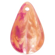 Lentejuelas de pétalos de flores curvadas de 24,5 mm en acrílico jaspeado naranja - fucsia x6