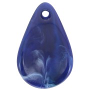 Lentejuelas de pétalos de flores curvados de 24,5 mm en acrílico - Mármol azul noche x6