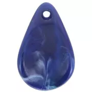 Lentejuelas de pétalos de flores curvados de 24,5 mm en acrílico - Mármol azul noche x6