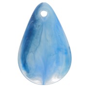 Lentejuelas de pétalo de flor curvada de 24,5 mm en acrílico - Azul claro jaspeado x6