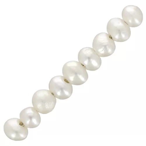 Cuentas Irregulares Redondas Aplanadas de Agua Dulce 2.5x2 mm - Grado AA+ Blanco x20