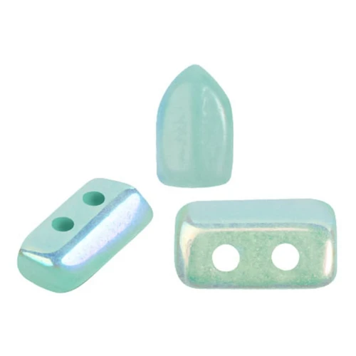 Cuentas de vidrio Piros® by Puca® 2x5 mm - Blue Green Opal AB x10g