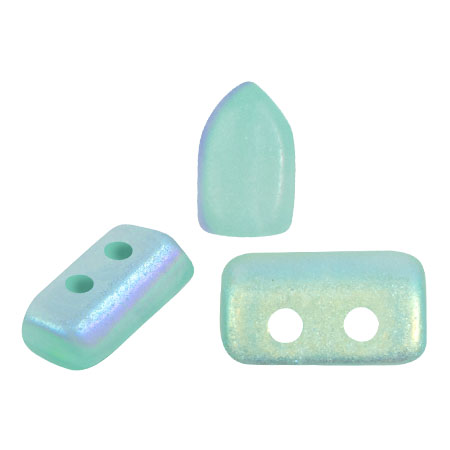 Cuentas de vidrio Piros® by Puca® 2x5 mm - Blue Green Opal AB Mat x10g