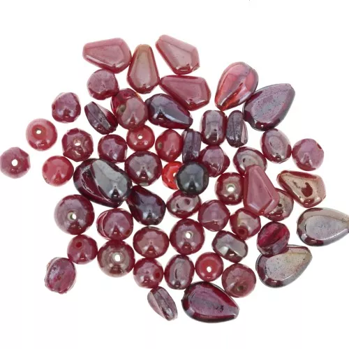 Surtido de cuentas de vidrio Rojo AB x50g