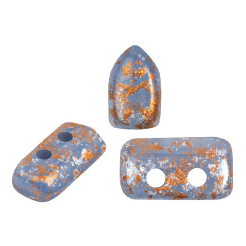Cuentas de vidrio Piros® by Puca® 2x5 mm - Blue Opal Tweedy x10g