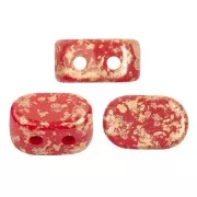 Cuentas de vidrio Lipsi® de Puca® 4x6 mm - Grenadine Opal Gold Splash x10g