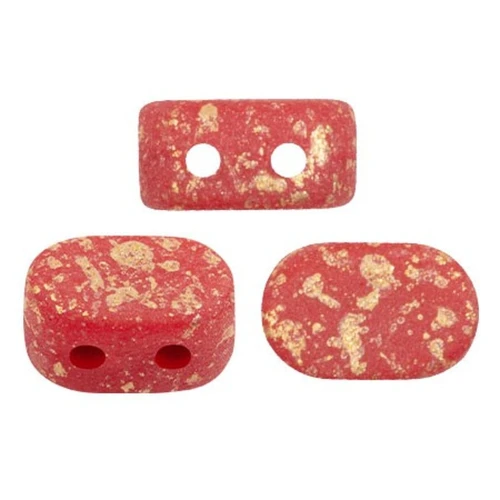 Cuentas de vidrio Lipsi® de Puca® 4x6 mm - Granadina Opal Mat Gold Splash x10g