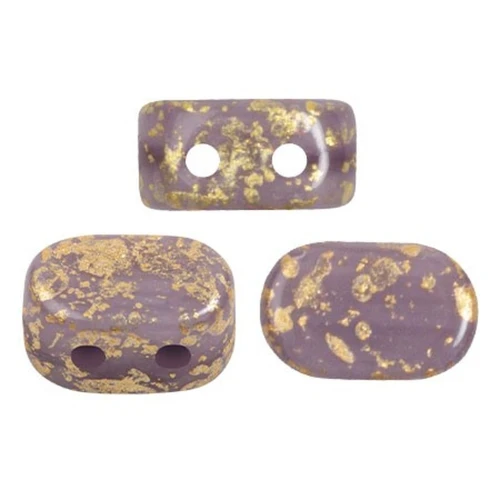 Cuentas de vidrio Lipsi® de Puca® 4x6 mm - Amatista Opal Oro Splash x10g