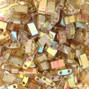 Miyuki Half Tila Beads 5x2.3x1.9mm HTL-55019 - Crystal Brown Rainbow x10g