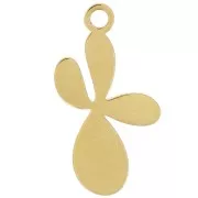 Dije Flor de Lis 16x9 mm - Acero inoxidable 316L dorado x1