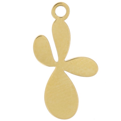 Dije Flor de Lis 16x9 mm - Acero inoxidable 316L dorado x1