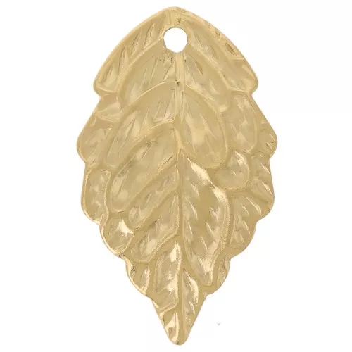 Charm hoja 17x10 mm - Acero inoxidable 304L Dorado x1