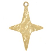 Estrella martillada 17x12 mm - Acero inoxidable dorado 316L x1|raw }}