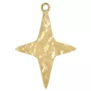 Estrella martillada 17x12 mm - Acero inoxidable dorado 316L x1