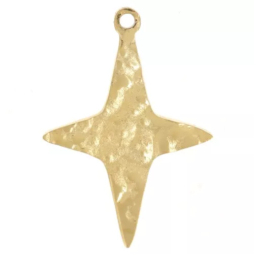 Estrella martillada 17x12 mm - Acero inoxidable dorado 316L x1