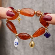 Estrella martillada 17x12 mm - Acero inoxidable dorado 316L x1