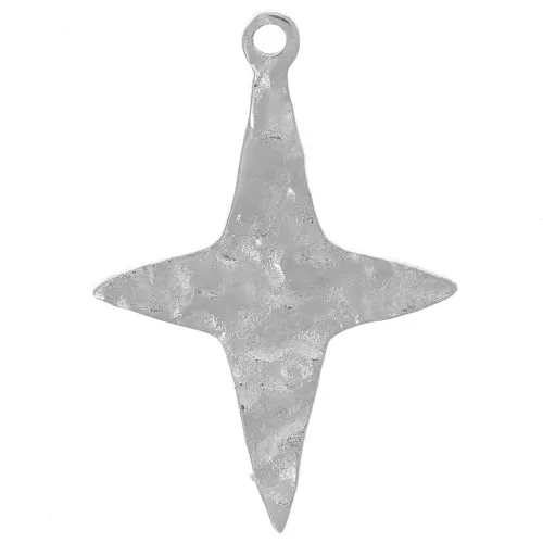 Colgante estrella martillada 17x12 mm - acero inoxidable 316L x1