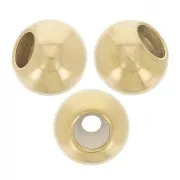 Perlas de cierre de 4 mm con agujero de 1 mm - Acero inoxidable 304L dorado x4