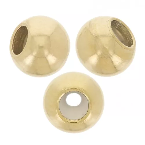 Cuenta pasante de 4 mm con un agujero de 1 a 1,3 mm - Acero inoxidable 304 Dorado x4
