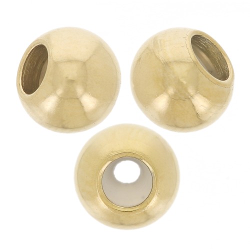 Perlas de cierre de 4 mm con agujero de 1 mm - Acero inoxidable 304L dorado x4