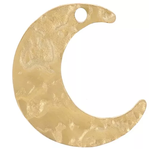 Colgante de media luna martillada 15x12,5 mm - Acero inoxidable 316L dorado x1