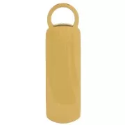 Colgante rectángulo 18x5 mm con resina epoxi - Motivo corazón - Acero inoxidable 316L Dorado - Fucsia x1