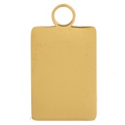 Dije rectángulo 16x9 mm - motivo Sol - acero inoxidable 316L dorado x1