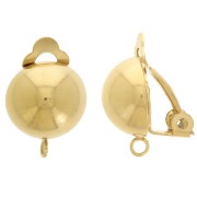 Pinzas de media bola 12 mm orejas no perforadas - anilla abierta - acero inoxidable dorado 304L x2|raw }}