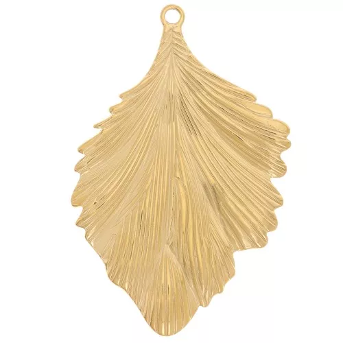 Colgantes hoja 37x24 mm - Acero inoxidable 304L Dorado x2