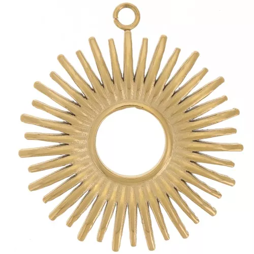 Colgante Sol 24 mm - Acero inoxidable 304L Dorado x1
