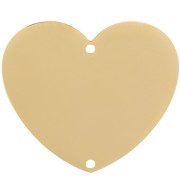 Entrepieza corazones 24x28 mm - Acero inoxidable 316L dorado x2