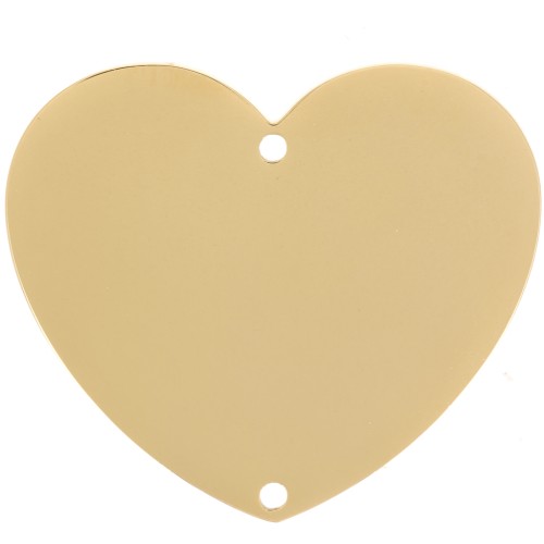 Entrepieza corazones 24x28 mm - Acero inoxidable 316L dorado x2