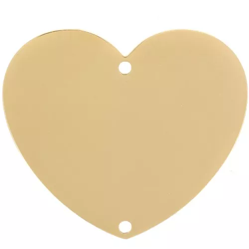 Entrepieza corazones 24x28 mm - Acero inoxidable 316L dorado x2