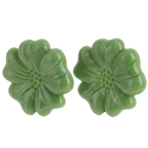 Pendientes flor de resina opaca 48 mm - Khaki mabré x2