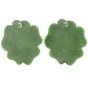 Pendientes flor de resina opaca 48 mm - Khaki mabré x2