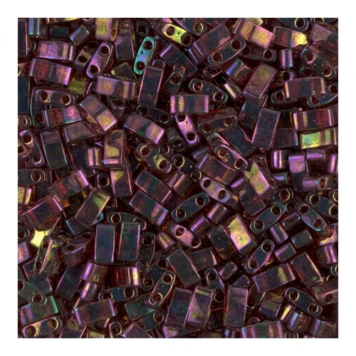 Miyuki Half Tila Beads 5x2.3x1.9 mm HTL-301 - Dark Topaz Rainbow Gold Luster x10g